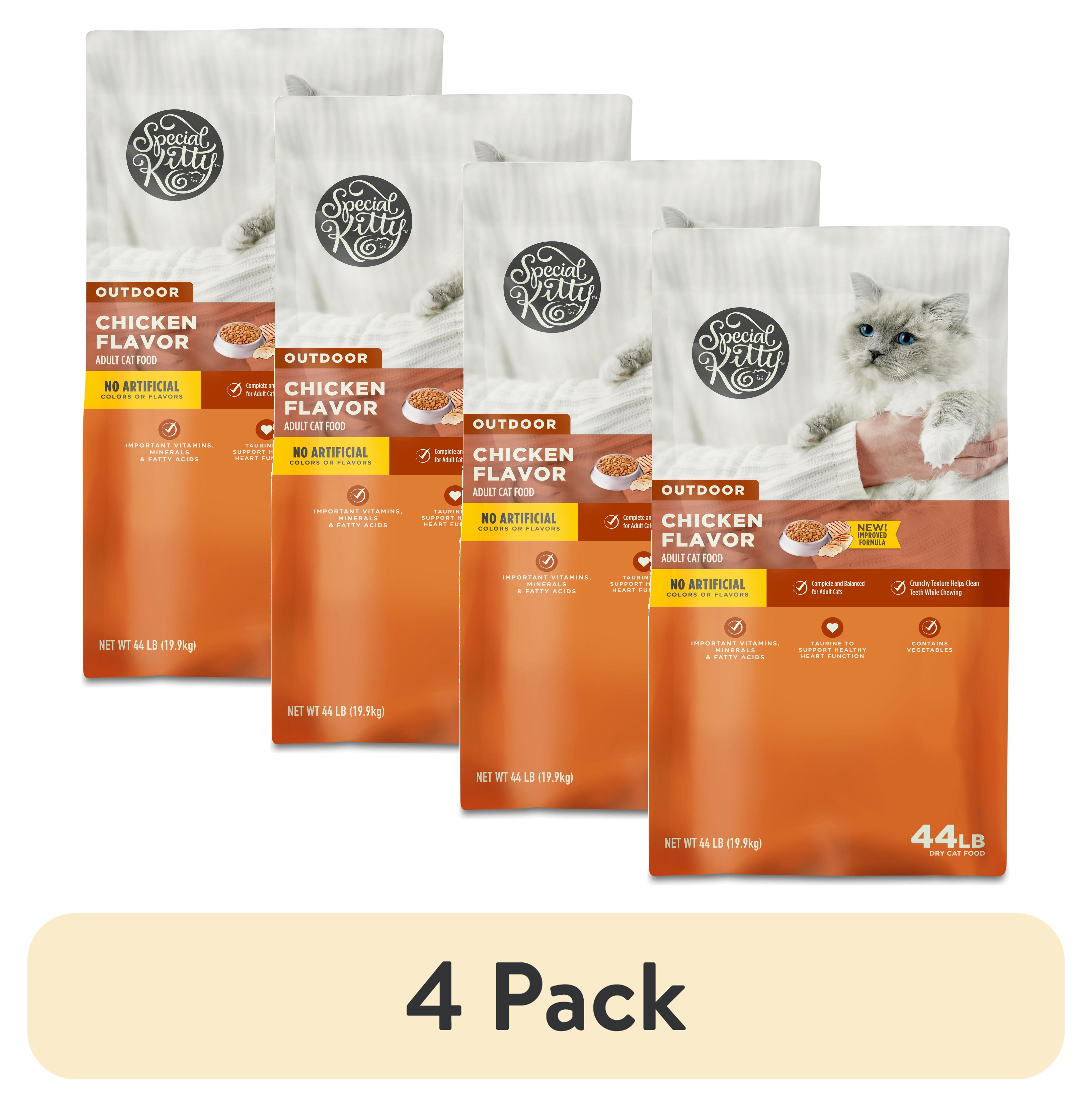 4 pack) Special Kitty Outdoor Formula Dry Cat Food, 44 lb Bag