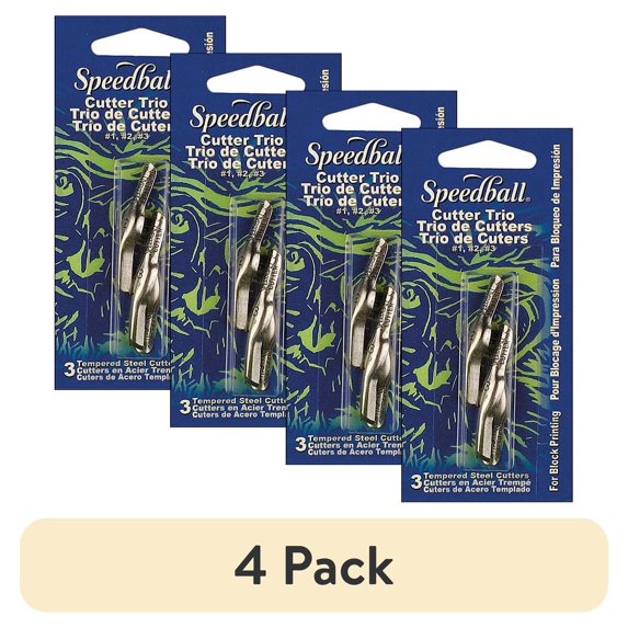 (4 pack) Speedball Lino Cutter Blades 3/Pkg-Small V, Large V & Small U Gouge