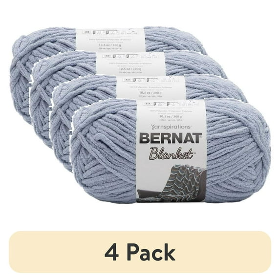 (4 pack) Spinrite 161110-10895 Bernat Blanket Big Ball Yarn, Cornflower