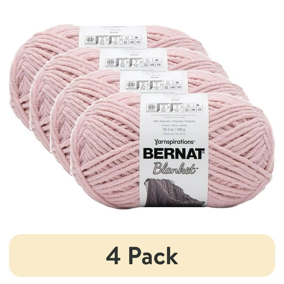 (4 pack) Spinrite 161110-10898 Bernat Blanket Big Ball Yarn, Tan Pink