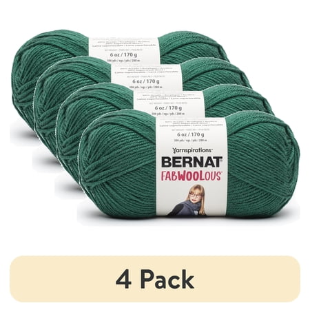 (4 pack) Bernat Fabwoolous Yarn-Pine