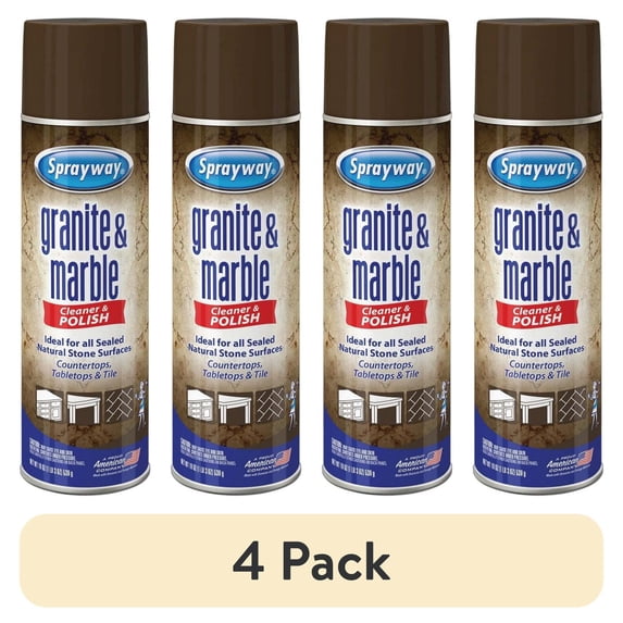 (4 pack) Sprayway Granite & Marble Cleaner Spray, 19 Oz