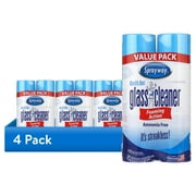 (4 pack) Sprayway Glass Cleaner Foaming Aerosol Spray, 19 oz, 2-Pack, Ammonia-Free, Streak-Free Shine