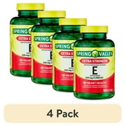 (4 pack) Spring Valley Extra Strength Water Dispersible Vitamin E Supplement Softgels for Heart Health, 450 mg (1,000 IU), 100 Count