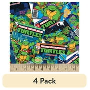 (4 pack) Springs Creative 18" x 22" Cotton Nickelodeon Tmnt Turtle Comics Precut Sewing & Craft Fabric