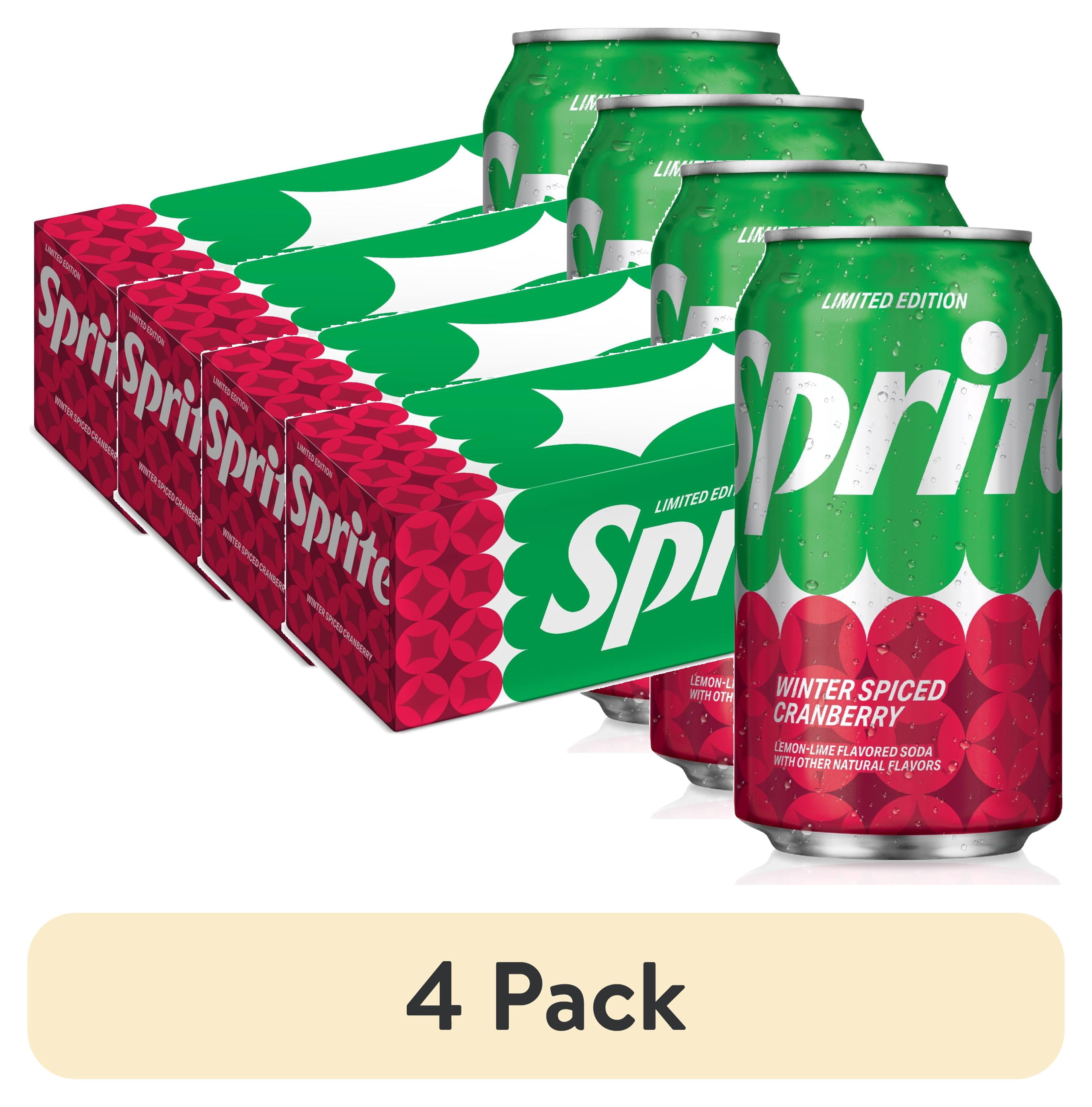 (4 pack) Sprite Winter Spiced Cranberry Soda Pop, 12 fl oz, 12 Pack ...
