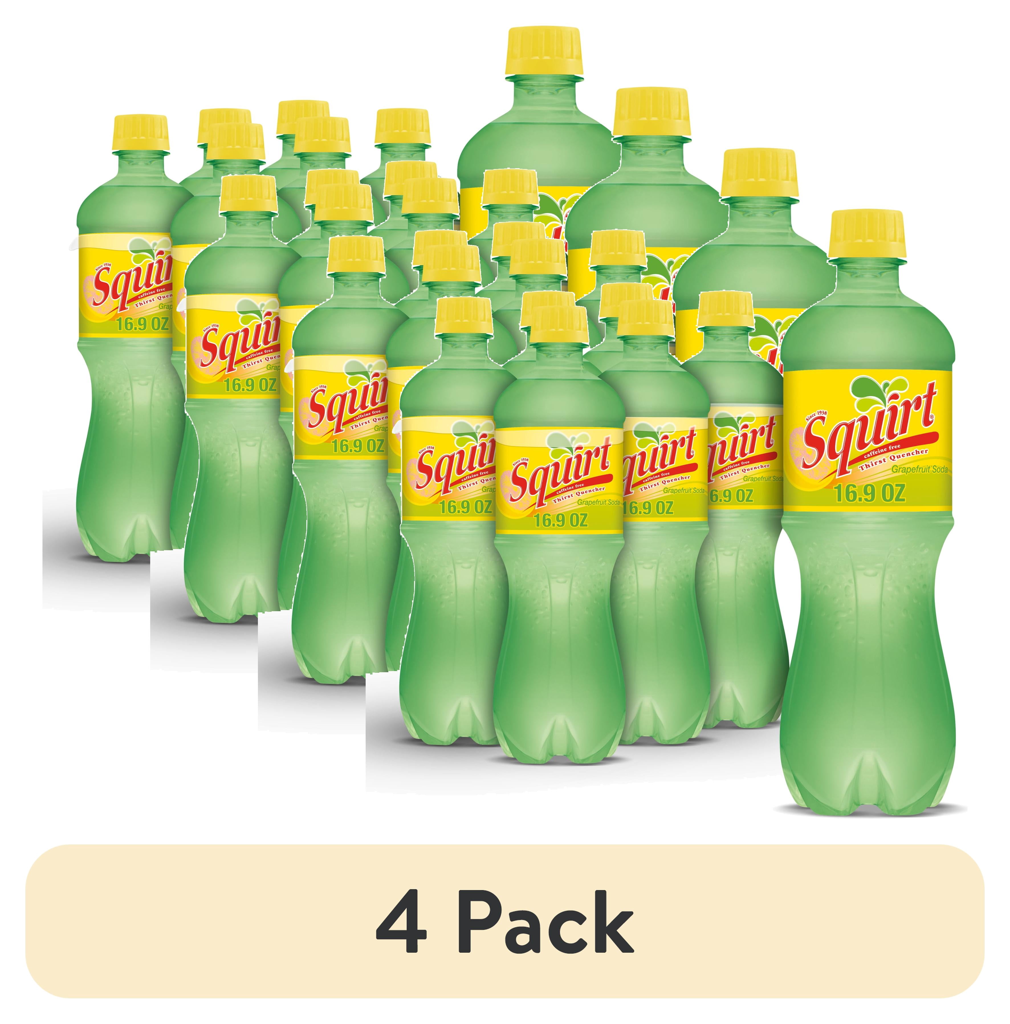 (4 pack) Squirt Caffeine Free Grapefruit Soda Pop, 16.9 fl oz, 6 Pack Bottles