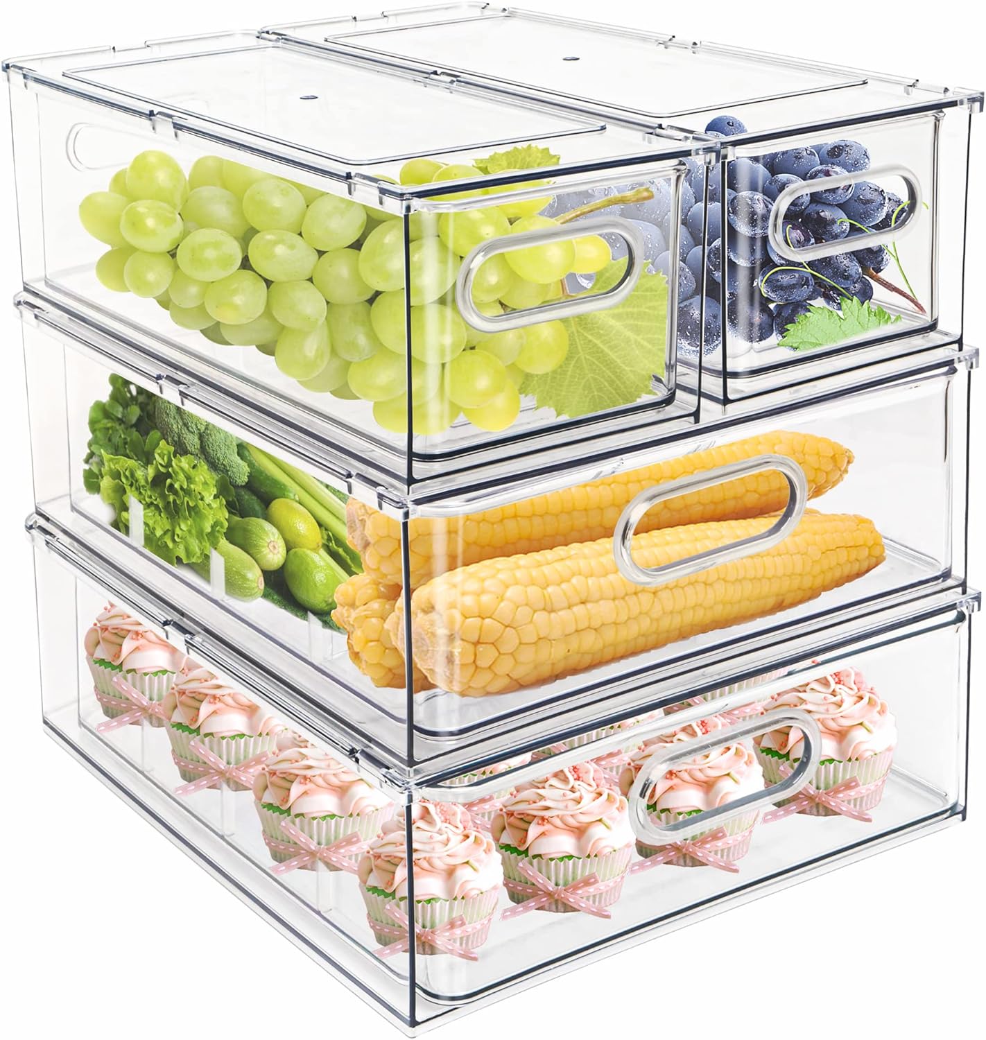 SANNO Fridge Food Storage Containers Produce Saver FreshWorks Produce