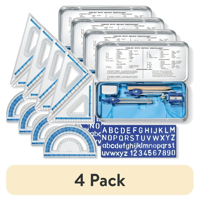 4 pack) STAEDTLER Xcellence 10-Piece Math Set, In Storage Tin