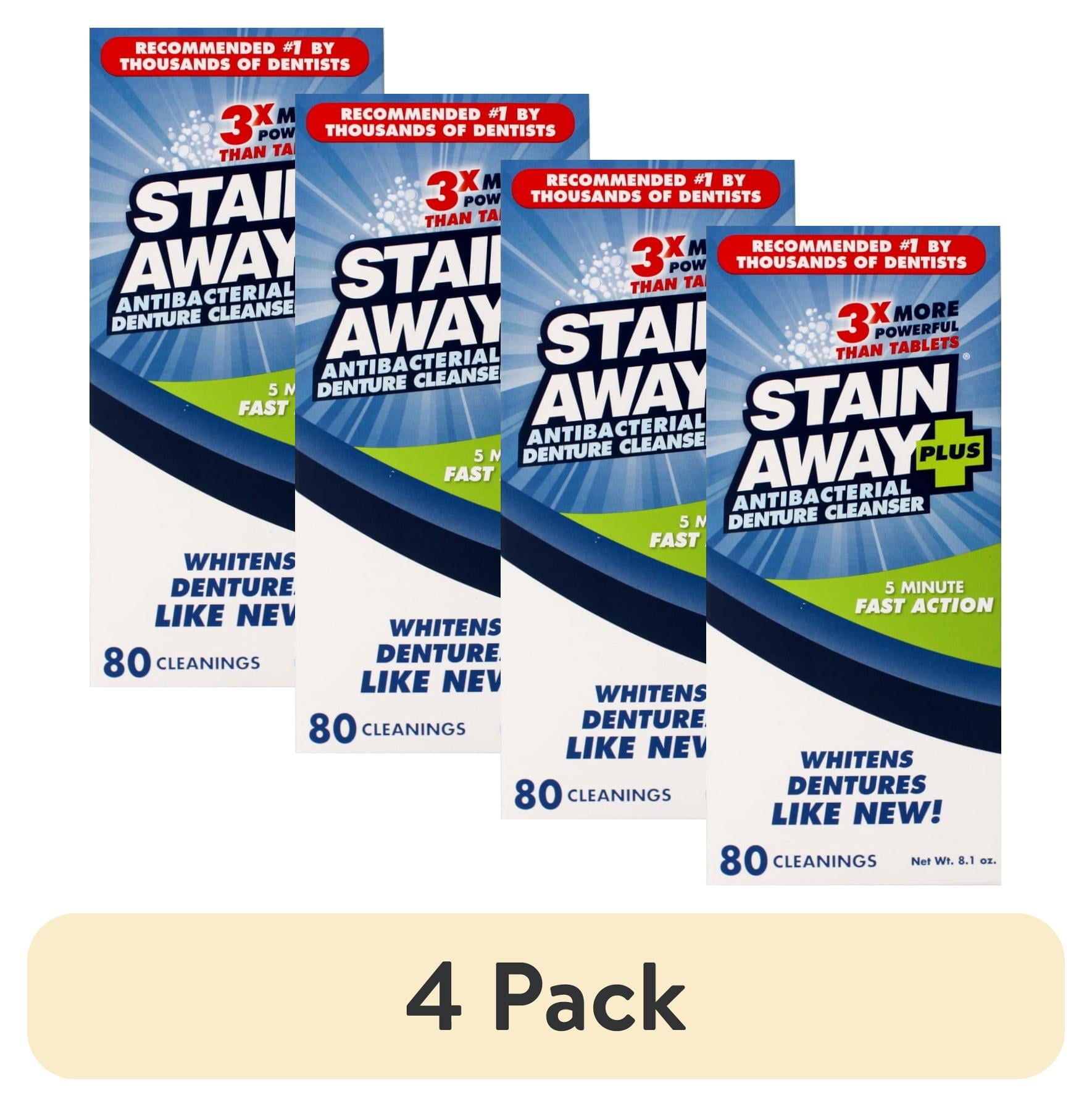 4 pack) Stain Away Plus Denture Cleanser 8.1 Ounce - Walmart.com