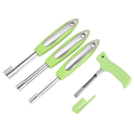 4 pack Stainless Steel Apple Corer Pear Corer Remover Tool with Sharp Serrated Edge Fruit Core Remover Tool for Home and Kitchen