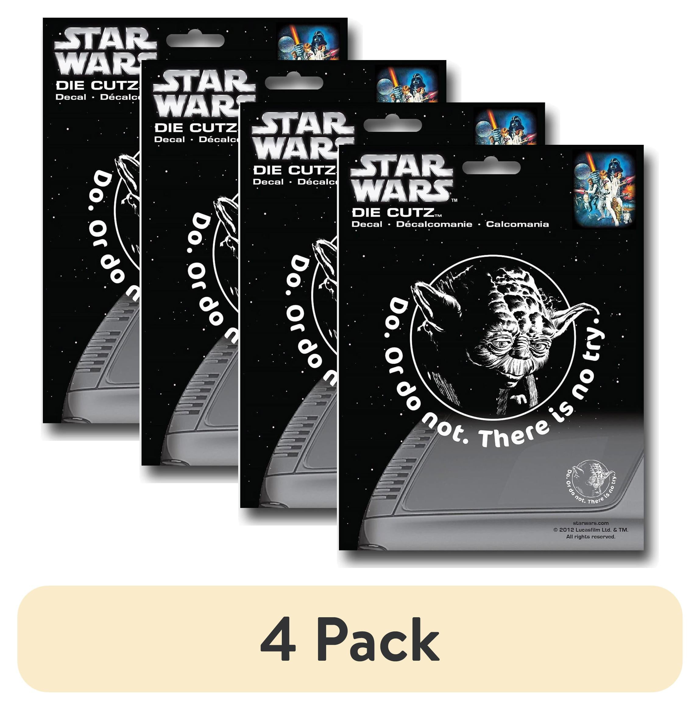 (4 pack) Star Wars dclswyodadicut Star Wars Yoda Die Cut Decal Sticker