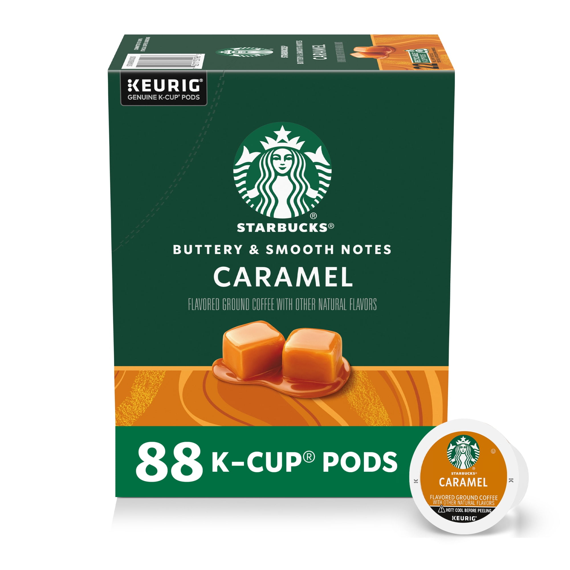 (4 pack) Starbucks Caramel, Hot or Iced Coffee, Flavored K-Cup Coffee Pods, 22 Count​