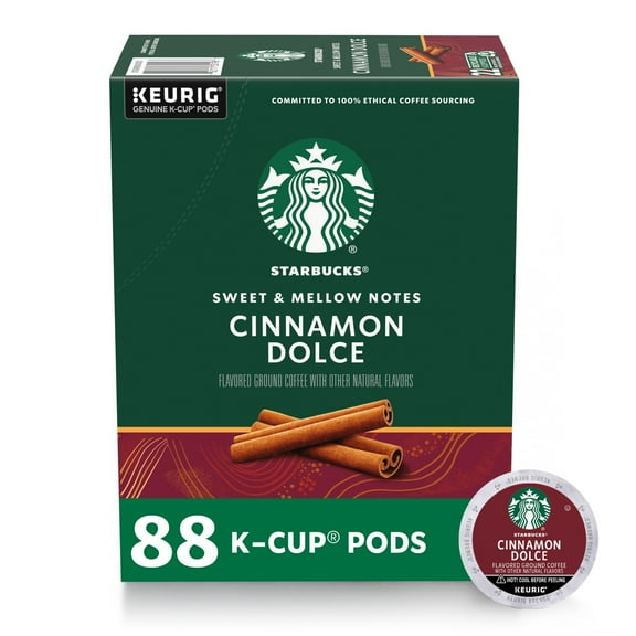 (4 pack) Starbucks Cinnamon Dolce, Hot or Iced Coffee, Flavored K-Cup Coffee Pods, 22 Count