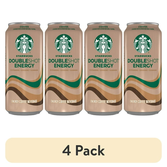 (4 pack) Starbucks Doubleshot Energy White Chocolate Coffee Energy Drink, 15 oz Can