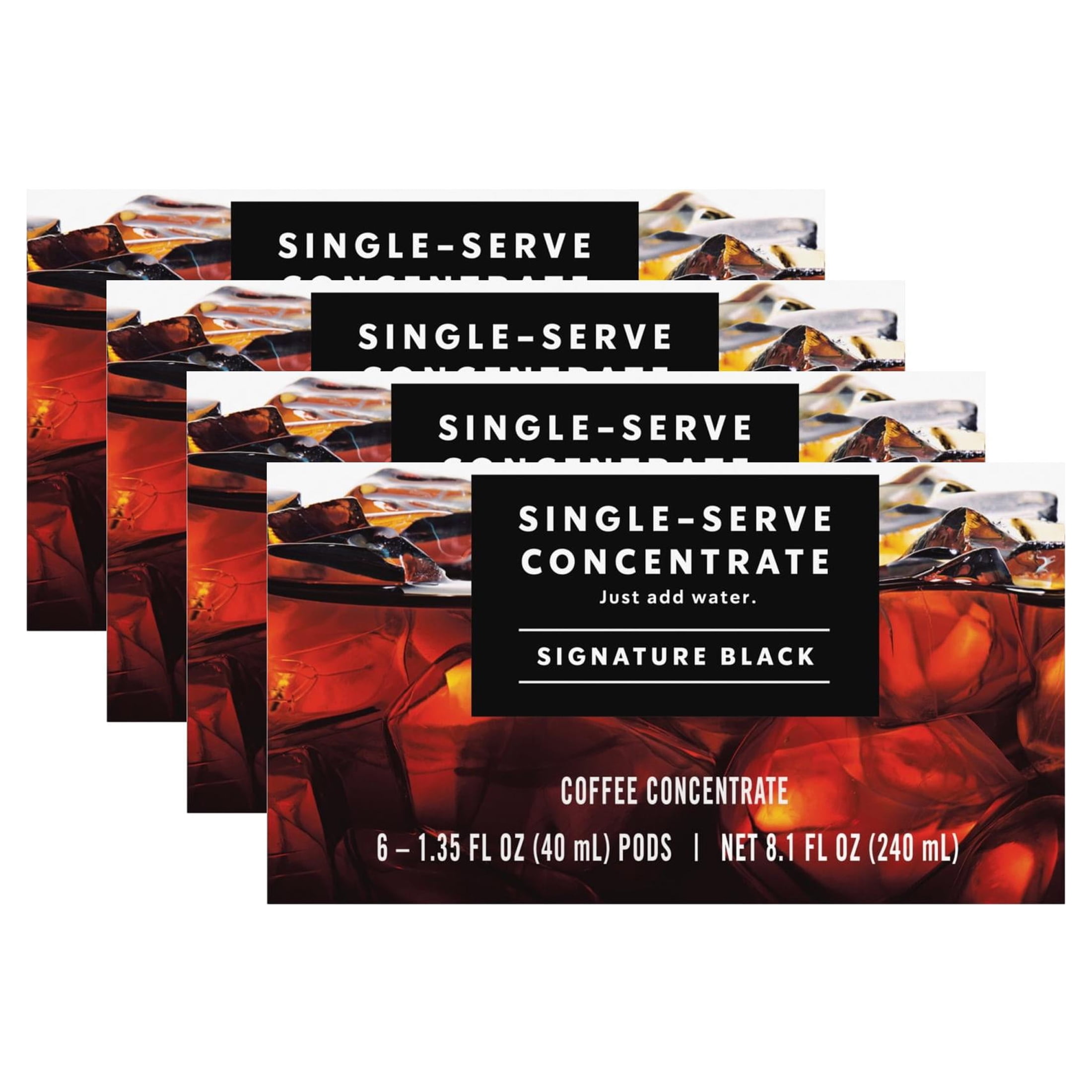 (4 pack) Starbucks Signature Black Cold Brew Coffee, Single-Serve Concentrate Pods, 6 Count