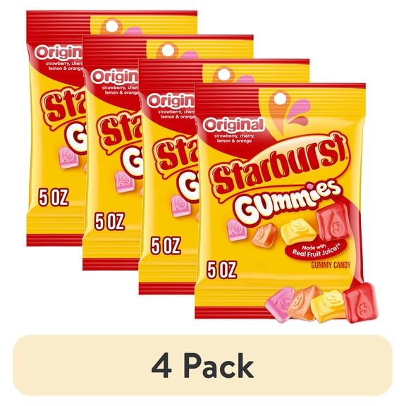 (4 pack) Starburst Gummies Original Gummy Candy - 5 oz Bag