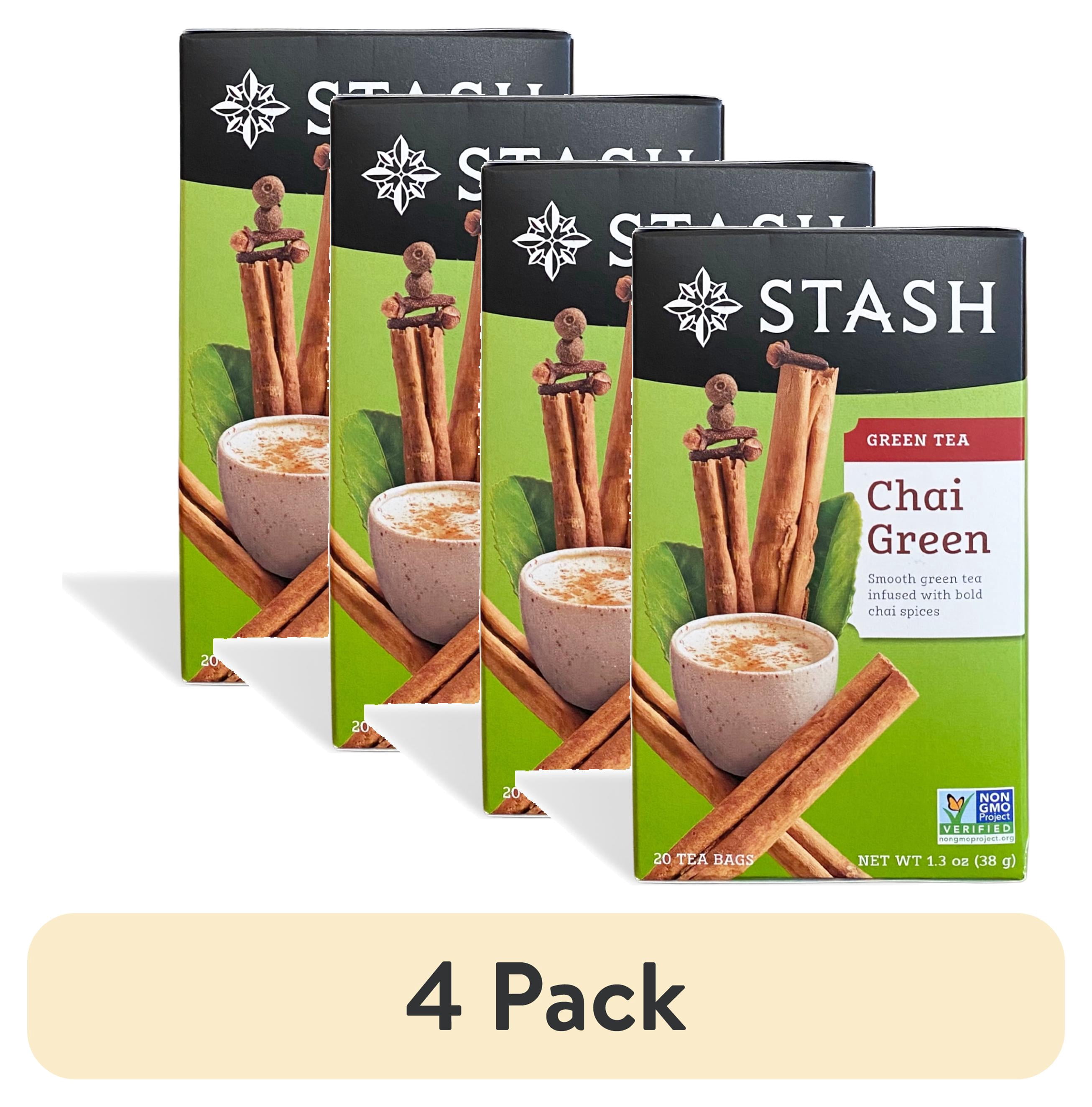 (4 pack) Stash Tea Green Chai Tea, 20 Ct, 1.3 Oz