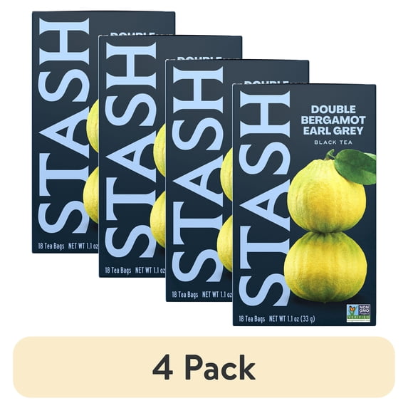 (4 pack) Stash Tea Uplifting Double Bergamot Earl Grey Tea Bags, 18 Ct