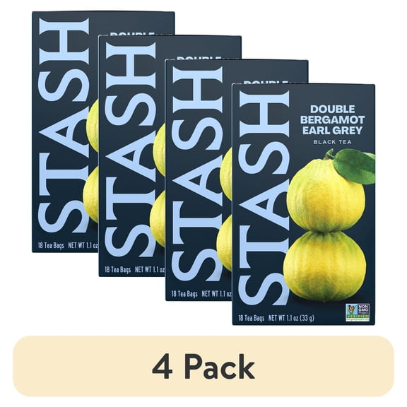 (4 pack) Stash Tea Uplifting Double Bergamot Earl Grey Tea Bags, 18 Ct