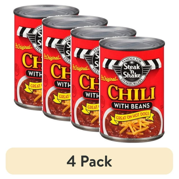 (4 pack) Steak 'n Shake Chili with Beans, 10.0 OZ