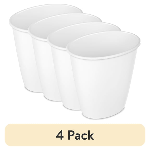 Sterilite Trash Can, Plastic Bathroom or Office Trash Can, Multiple Sizes, White