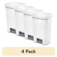 thumbnail image 1 of (4 pack) Sterilite Large Kitchen Trash Can, 11.9 Gallon Plastic Garbage Bin with Step Lid, White, 1 of 10