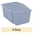 thumbnail image 1 of (4 pack) Sterilite Large Storage Bin, 18 Gallon Plastic Storage Container with Snap-On Lid, Light Blue, 1 of 9