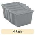 thumbnail image 1 of (4 pack) Sterilite Large Storage Bin, 18 Gallon Plastic Storage Container with Snap-On Lid, Gray, 1 of 13