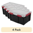thumbnail image 1 of (4 pack) Sterilite Large Gasket Tote, 20 Gallon WaterProof Plastic Storage Bin with Lid, Gasket Seal and Durable Latches, Black, 1 of 12