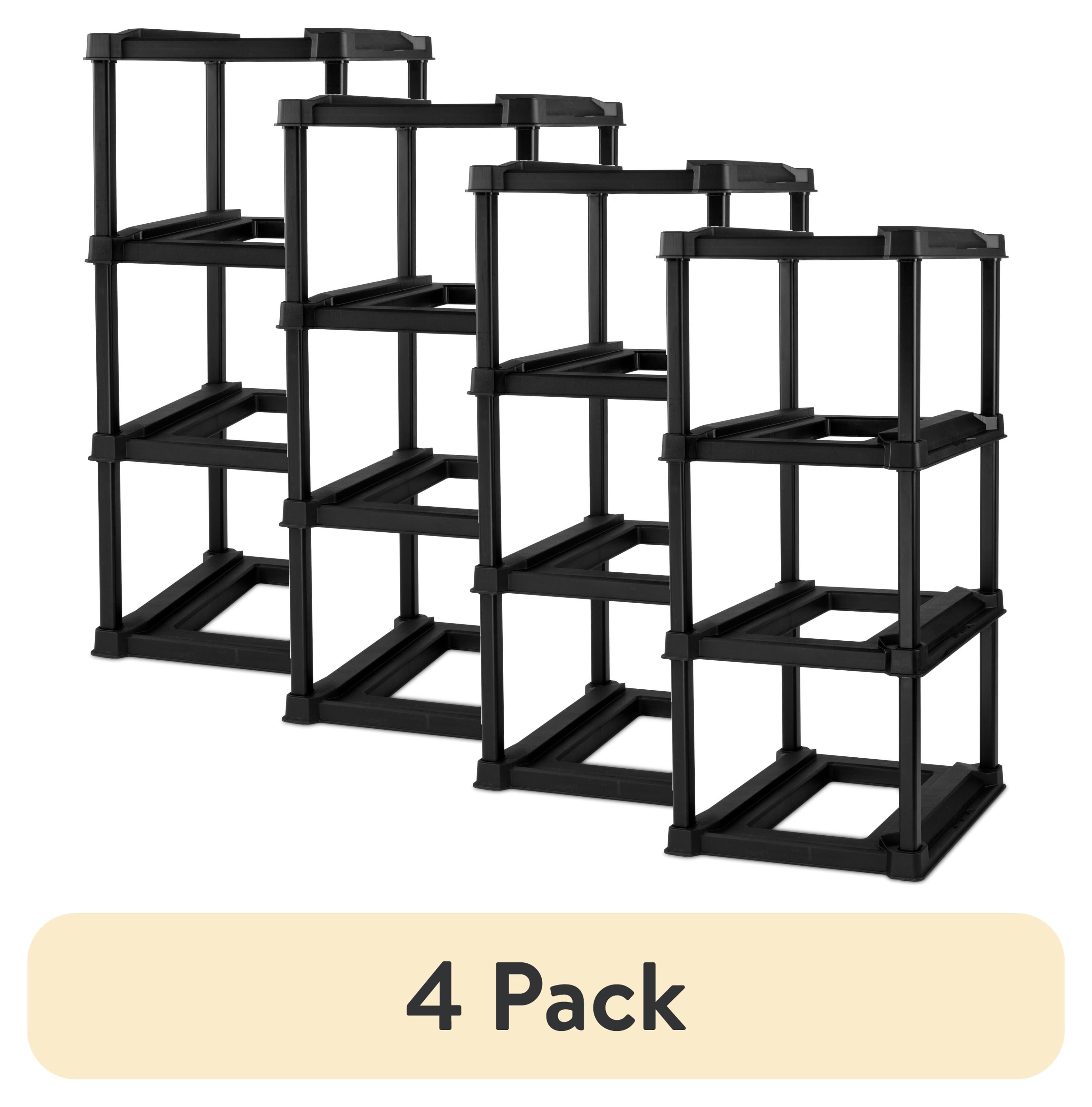 Vertical Rack Custom (4 pack) 4 Tier Tote Rack, Holds Four 27 Gallon Industrial Storage ...