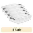 thumbnail image 1 of (4 pack) Sterilite Modular Small Storage Bin, 6.2 Quart Latching Clear Plastic Storage Container with Write-on ID Latches, Gray, 1 of 14