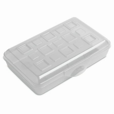(4 pack) Sterilite Small Pencil Box Plastic, Clear