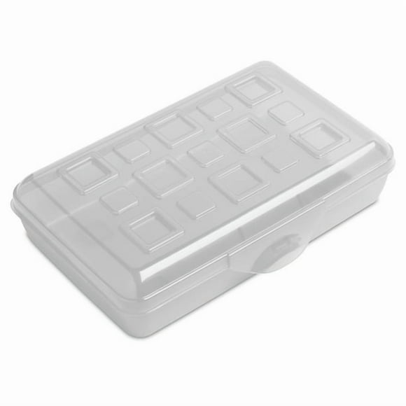 (4 pack) Sterilite Small Pencil Box Plastic, Clear