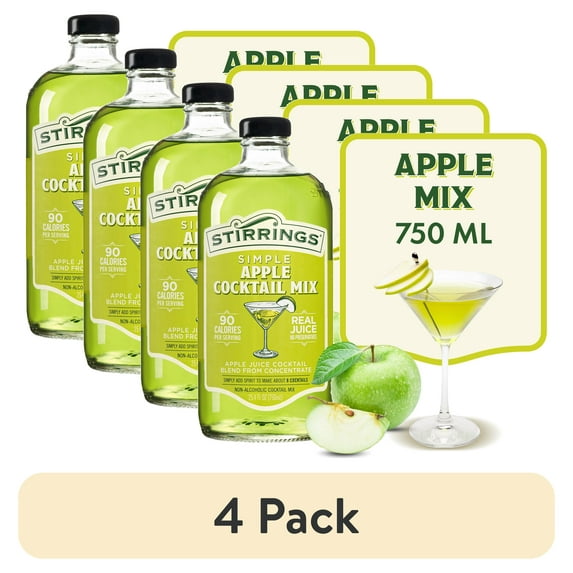 (4 pack) Stirrings Apple Cocktail Mixer, 750ml
