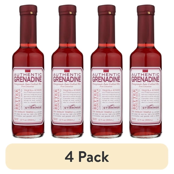 (4 pack) Stirrings Authentic Grenadine, 355ml