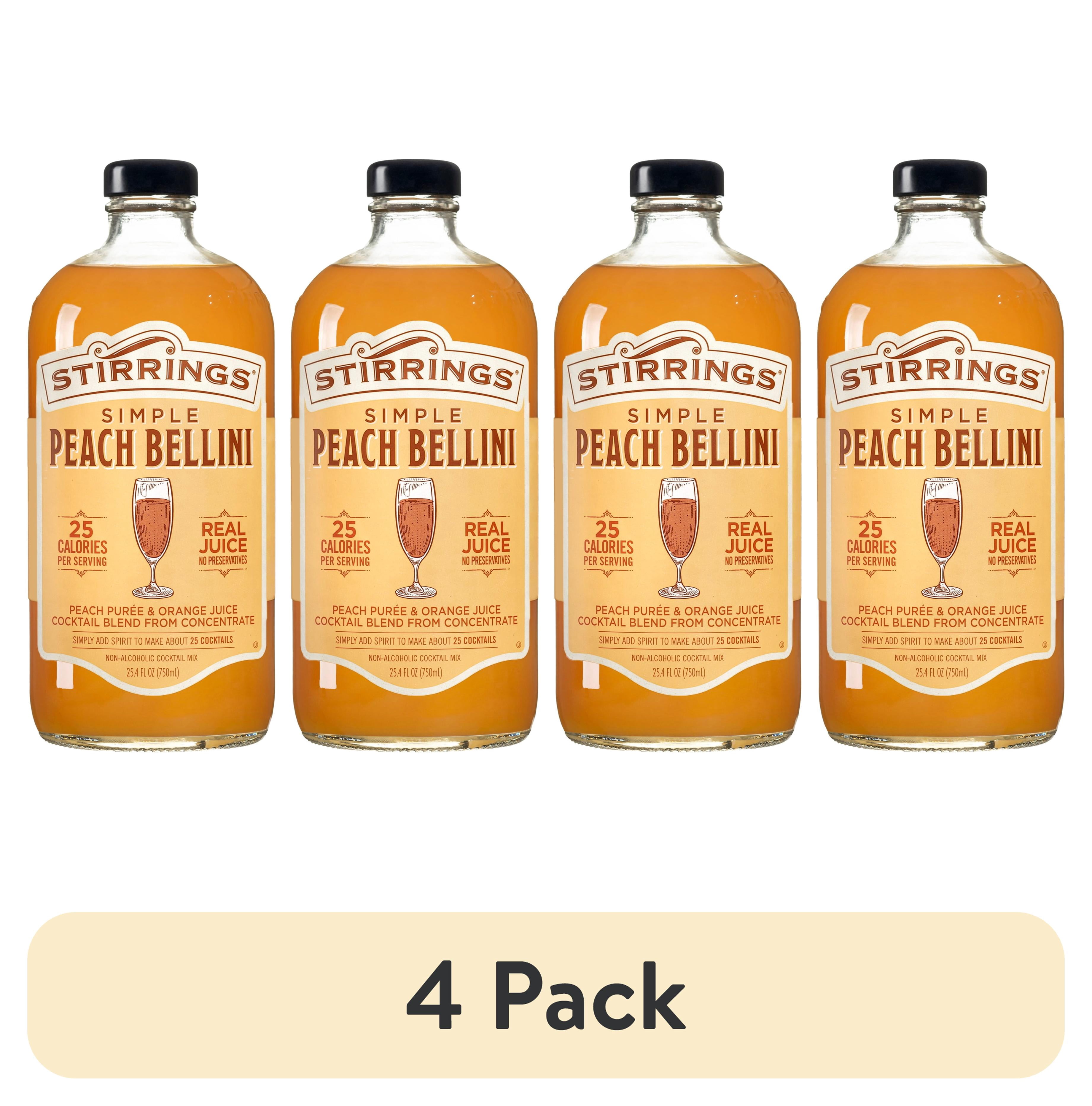 Stirrings, Peach Bellini Cocktail Mixer, 750ml with Real Orange