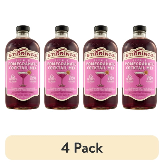 (4 pack) Stirrings Pomegranate Cocktail Mixer, 750ml