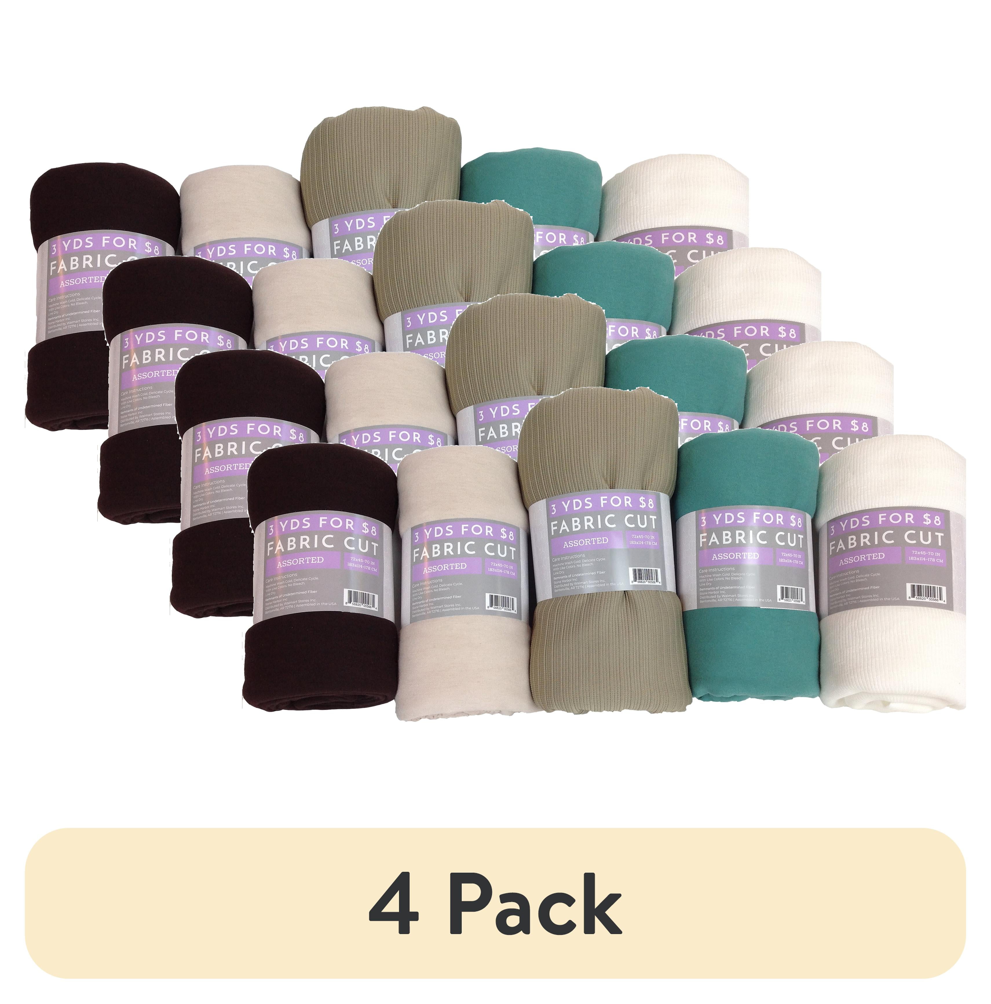 (4 pack) Stone Harbor Value Assorted Fashion Fabrics 1 Precut Roll 3 Yards for 8 Dollars Fabric and Color Received Will Vary