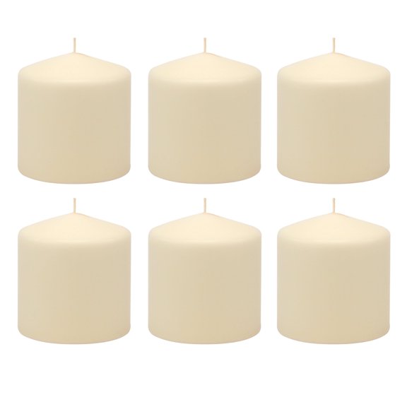 Stonebriar 3 x 3 Unscented White Pillar Candles, Set of 6