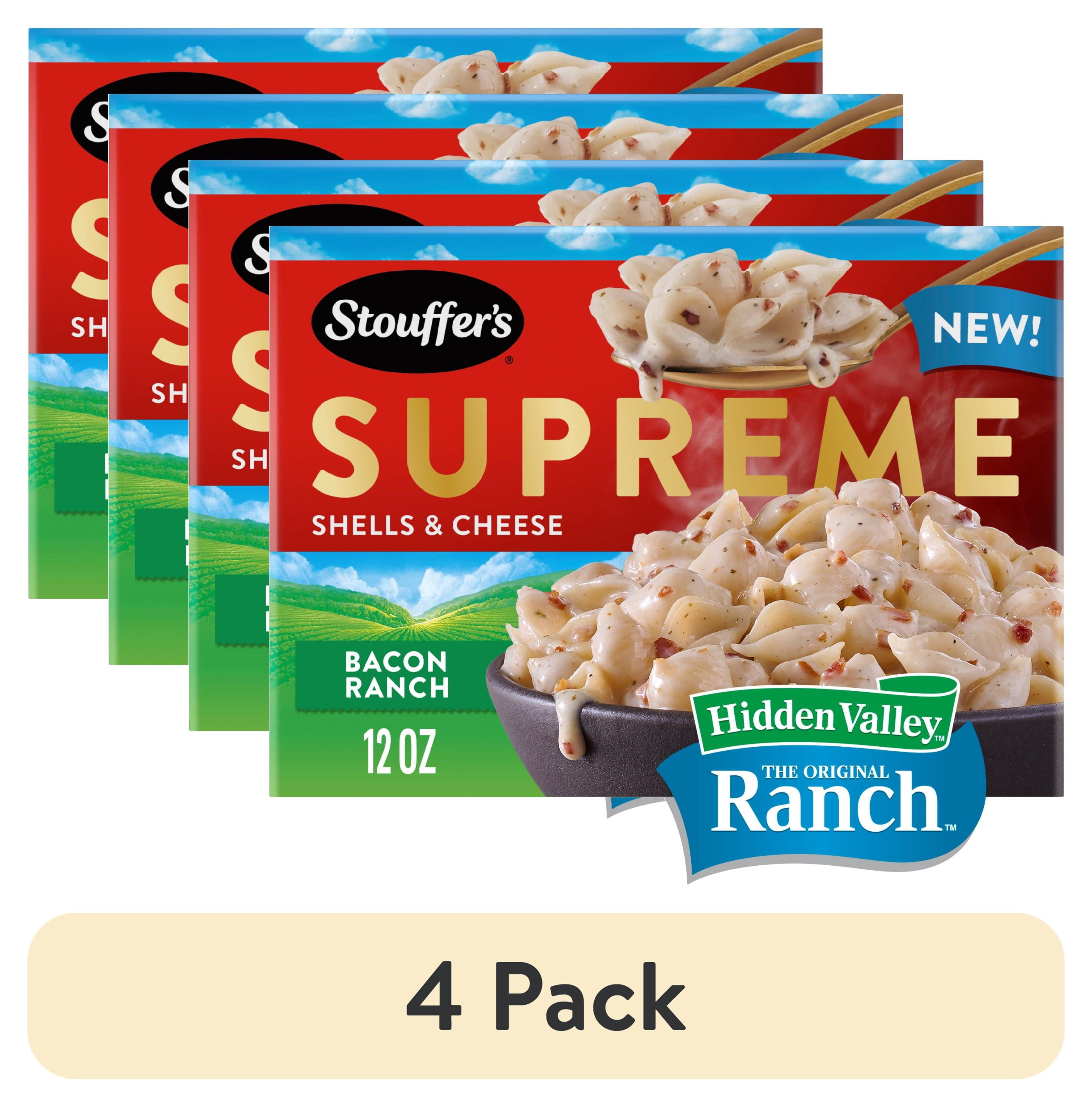 (4 pack) Stouffer's Supreme Hidden Valley, Bacon Ranch Shells and Cheese, Stovetop Mac and Cheese (Box) 12 oz
