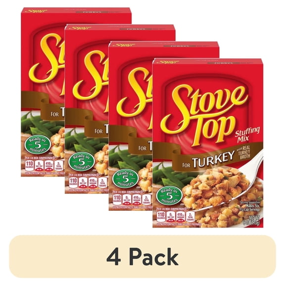 (4 pack) Stove Top Turkey Stuffing Cubes Mix, 6 oz