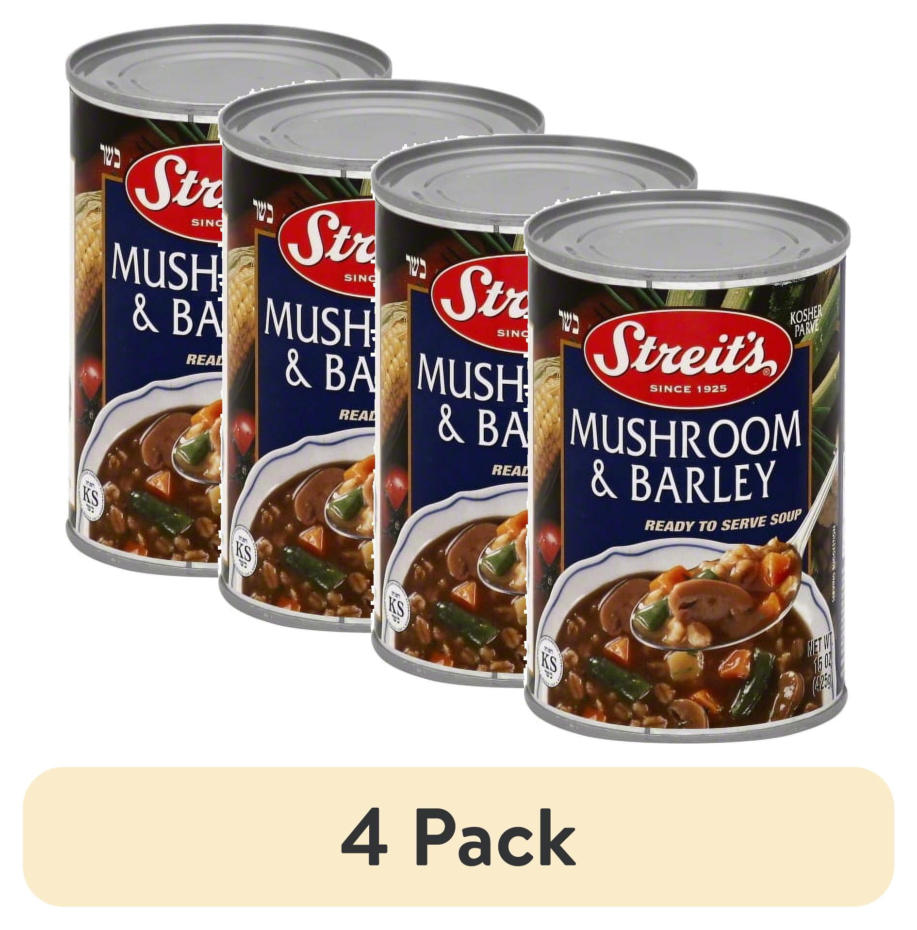 (4 pack) Streit's Mushroom & Barley Soup, 15 oz