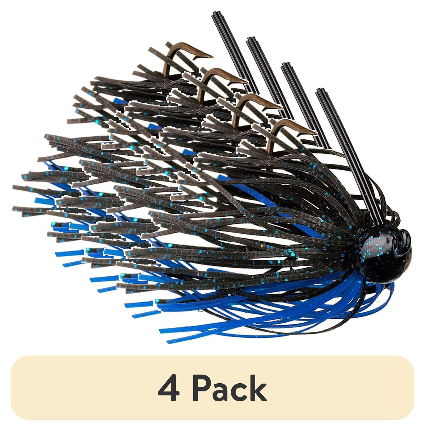 (4 pack) Strike King Bitsy Bug Mini Jig 1/8oz Black Blue Bass Jig