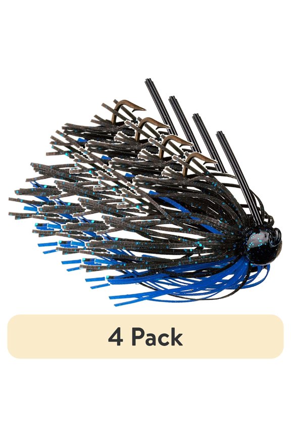 (4 pack) Strike King Bitsy Bug Mini Jig 1/8oz Black Blue Bass Jig
