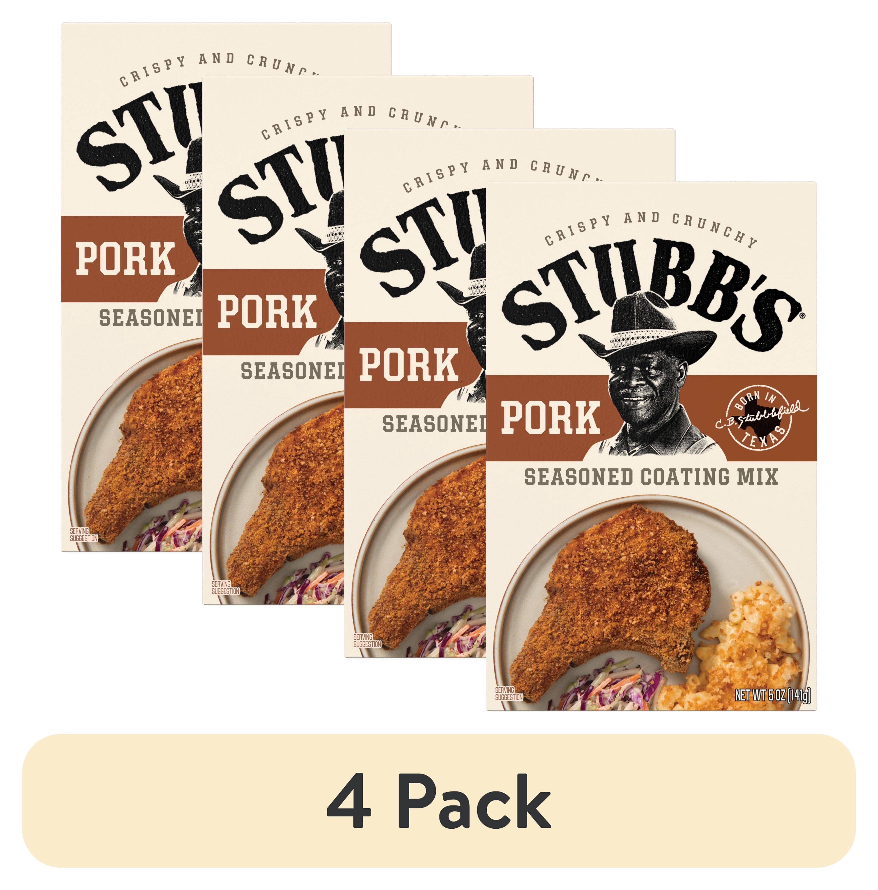 (4 pack) Stubb's Pork Seasoned Coating Mix, 5.0 oz Pouch