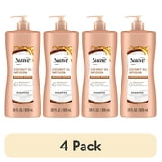 (4 pack) Suave Professionals Coconut Oil Infusion Shampoo with Pump, Repairing, All Hair Types, 28 fl oz