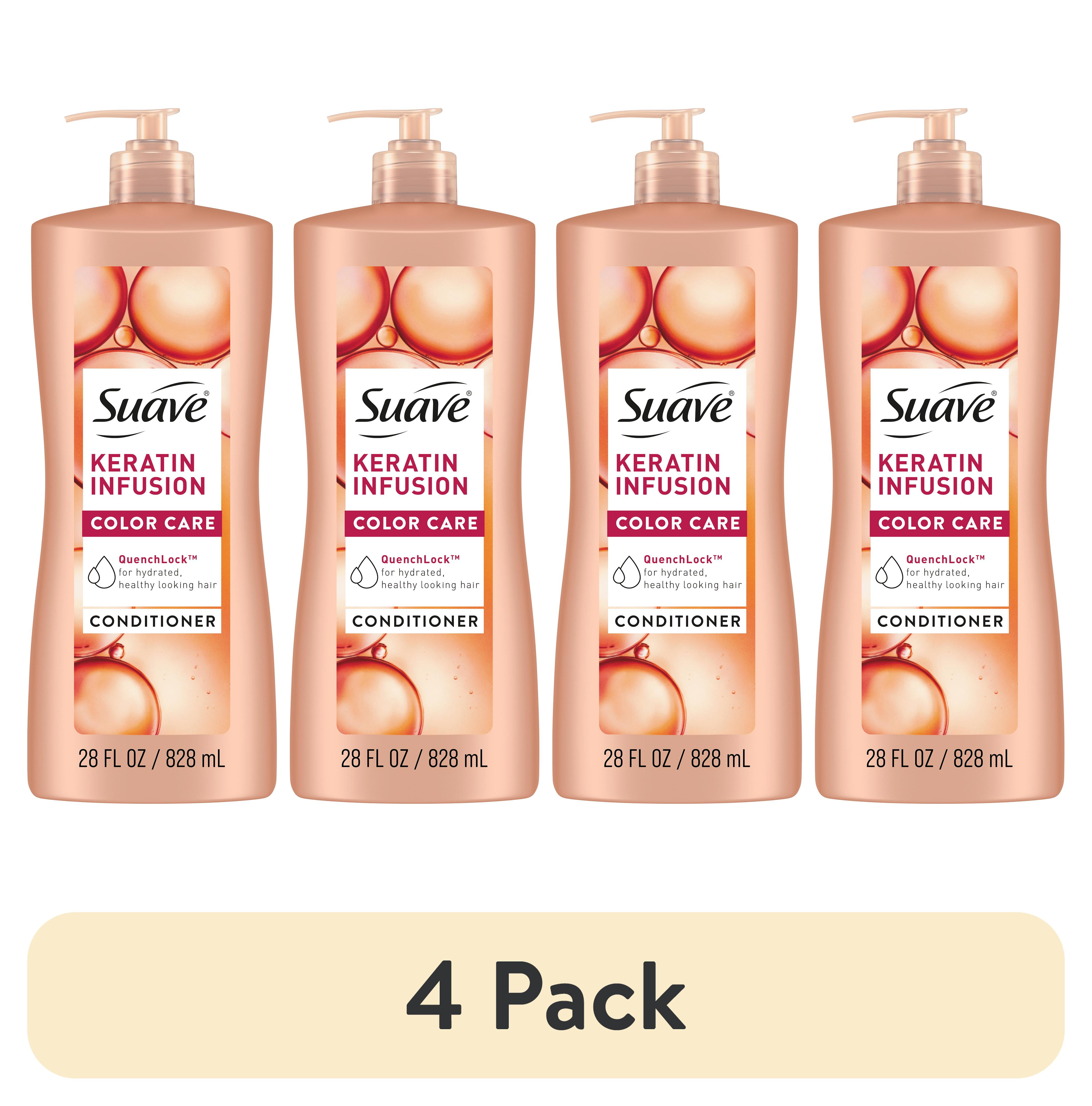 (4 pack) Suave Professionals Keratin Infusion Shampoo with Pump, Color Care, 28 fl oz