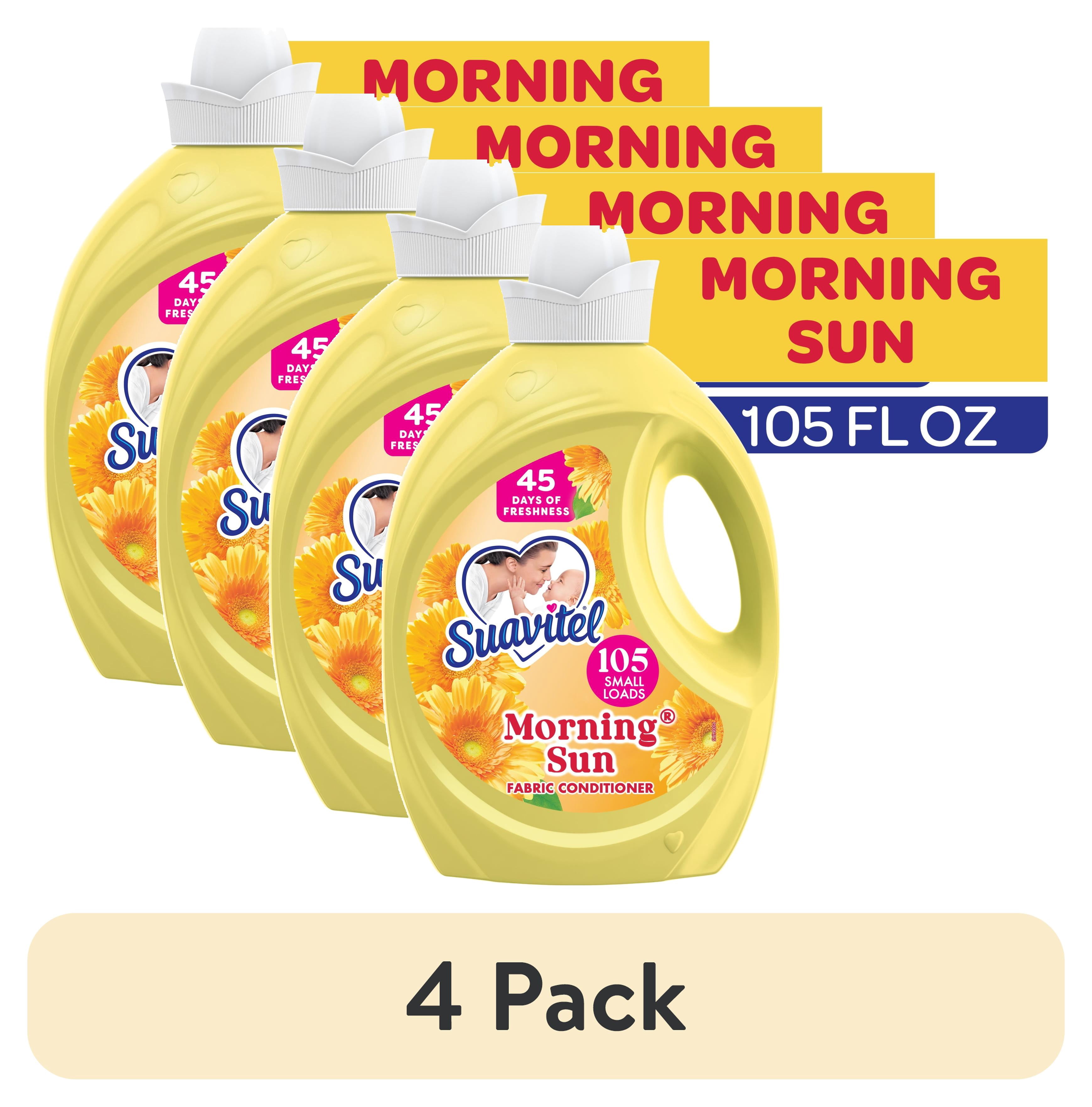 (4 pack) Suavitel Fabric Conditioner, Liquid Fabric Softener, 45 Days of Freshness, Morning Sun Scent, 105 fl oz