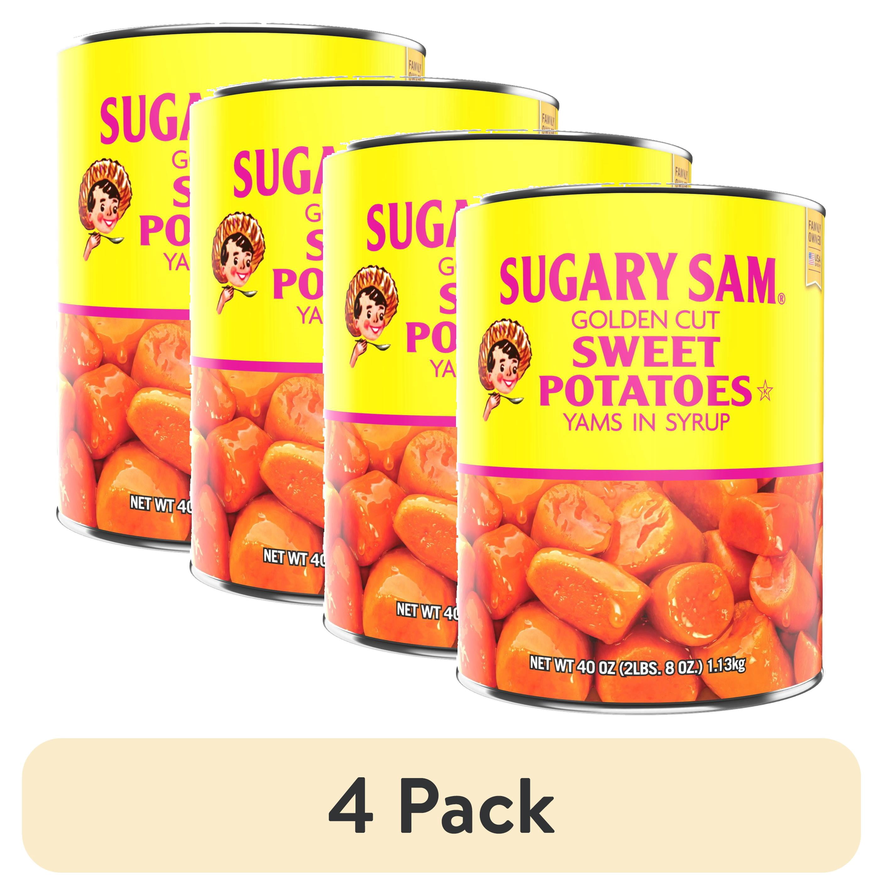 (4 pack) Sugary Sam Golden Cut Sweet Potatoes Yams in Syrup, 40 oz., Can